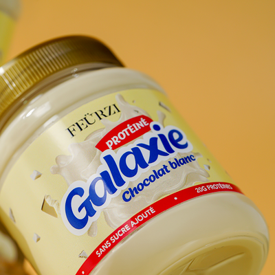 Pâte à tartiner protéinée au chocolat blanc sans huile de palme Galaxie 330g